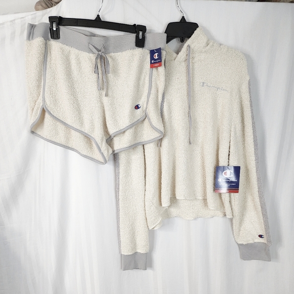 Champion hoodie & pajama shorts set size X-Large Long sleeves - Picture 7 of 15